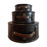 Lot of 3 Vintage leather suitcases