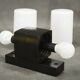 Pair of Czechoslovak Opaline Glass and Bakelite Wall Lights, 1960s