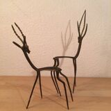 Duo gazelle brass African art