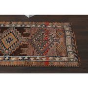 1970s Vintage Turkish Handmade Wool & Cotton Orange Runner Rug 80x356