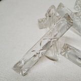 Lot of 10 chiseled crystal knife holders