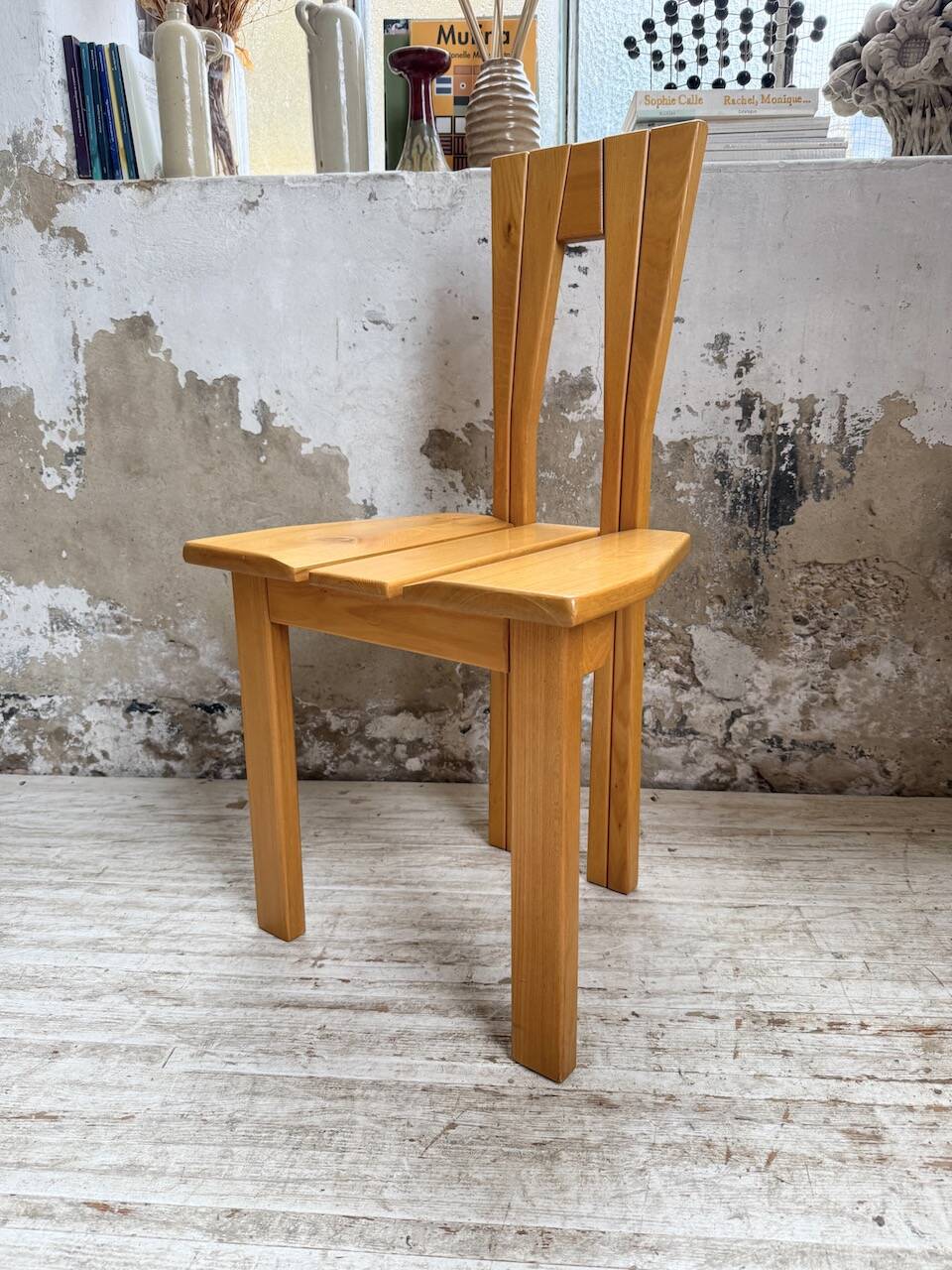 Set of 6 solid oak Seiltz chairs