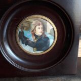 Miniature on ivory Bonaparte at the Pont d'Arcole after Gros