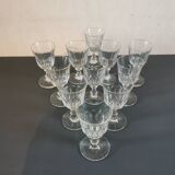 Port wine liqueur glasses in blown glass early 20th century