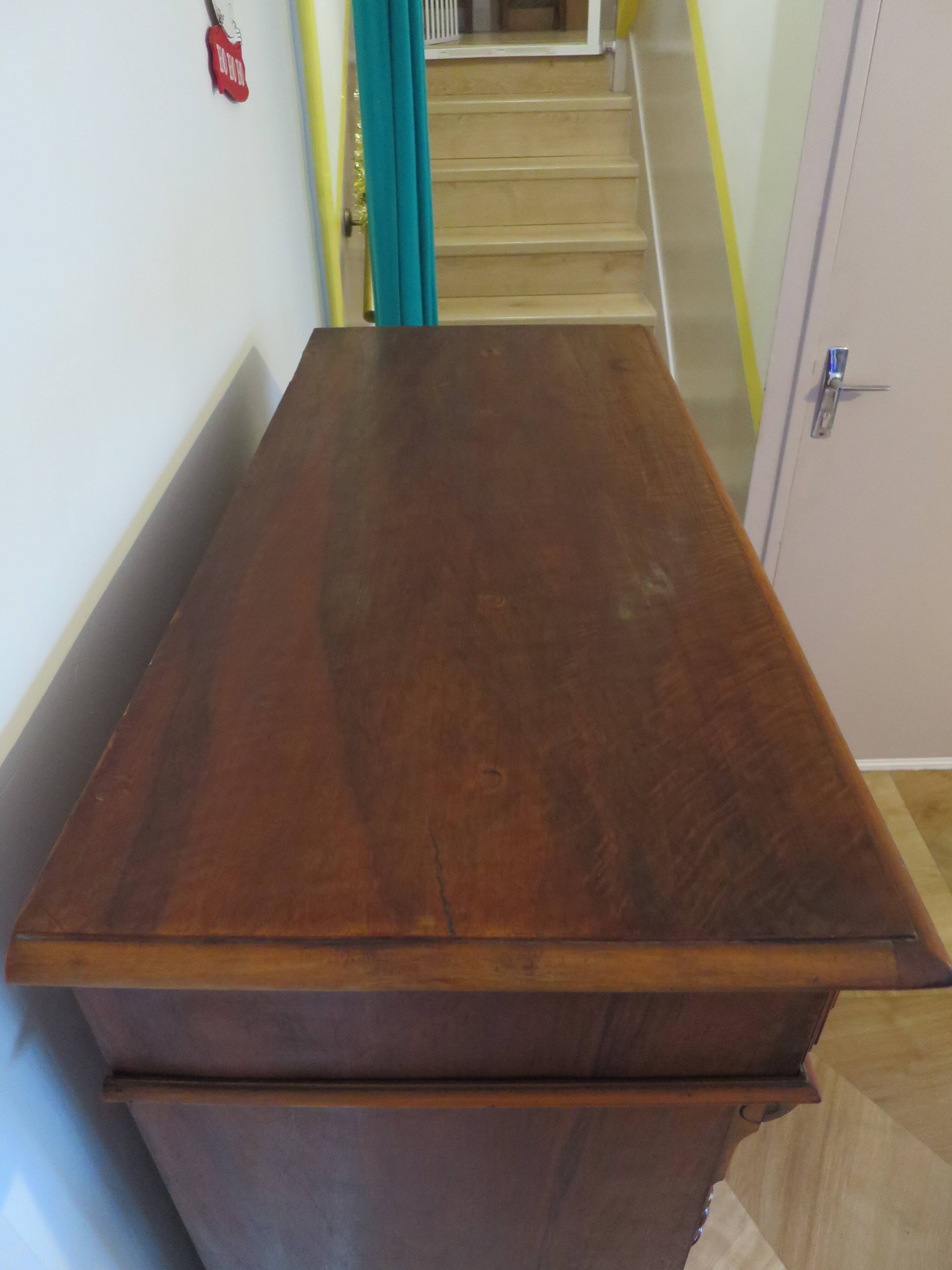 Bahut Buffet 1900 - Napoléon III - Placage noyer - 1 tiroir - 2 portes