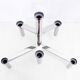 Modular chandelier in chrome-plated metal
