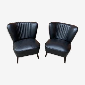 Mid-Century Sky Black Chairs, 1950s, Set of 2