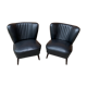 Mid-Century Sky Black Chairs, 1950s, Set of 2