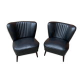 Mid-Century Sky Black Chairs, 1950s, Set of 2