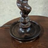 Pair of turned wood lamps