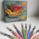 Set of 18 mini forks fruit aperitif 70s