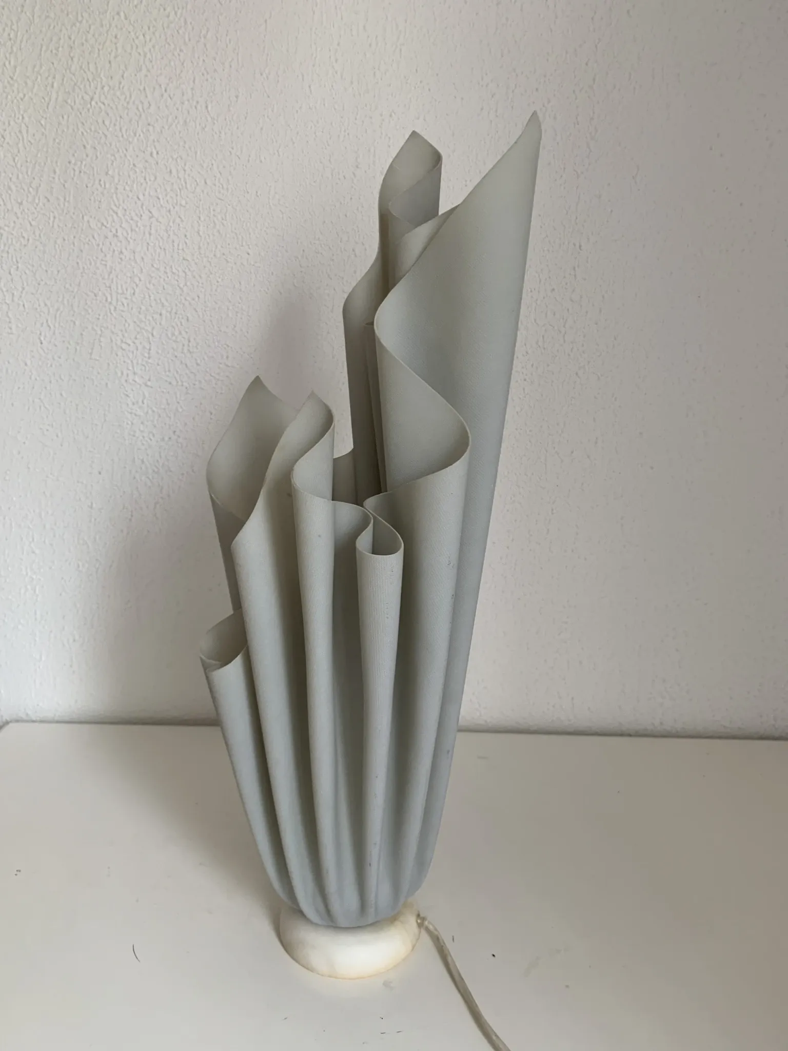 Vintage 1970 Athéna Georgia Jacob draped lamp grey mouse - 50 cm