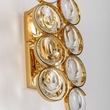 Golden brass and crystal wall light by Palwa, Germany, 1960s.