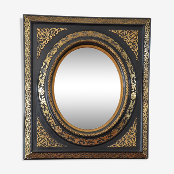 Miroir Napoléon III or et noir 59 x 53 cm