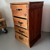 Meuble de métier en bois, 4 tiroirs
