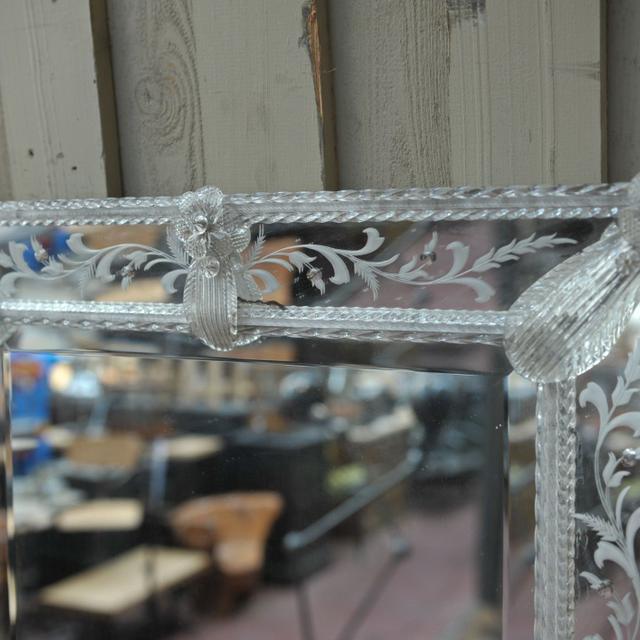 Old murano white glass mirror circa 1900