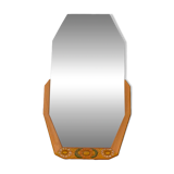 Miroir Octogonal biseauté Art Déco, Teck, 131cm