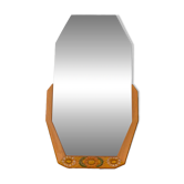Art Deco Octagonal Beveled Mirror, Teak, 131cm