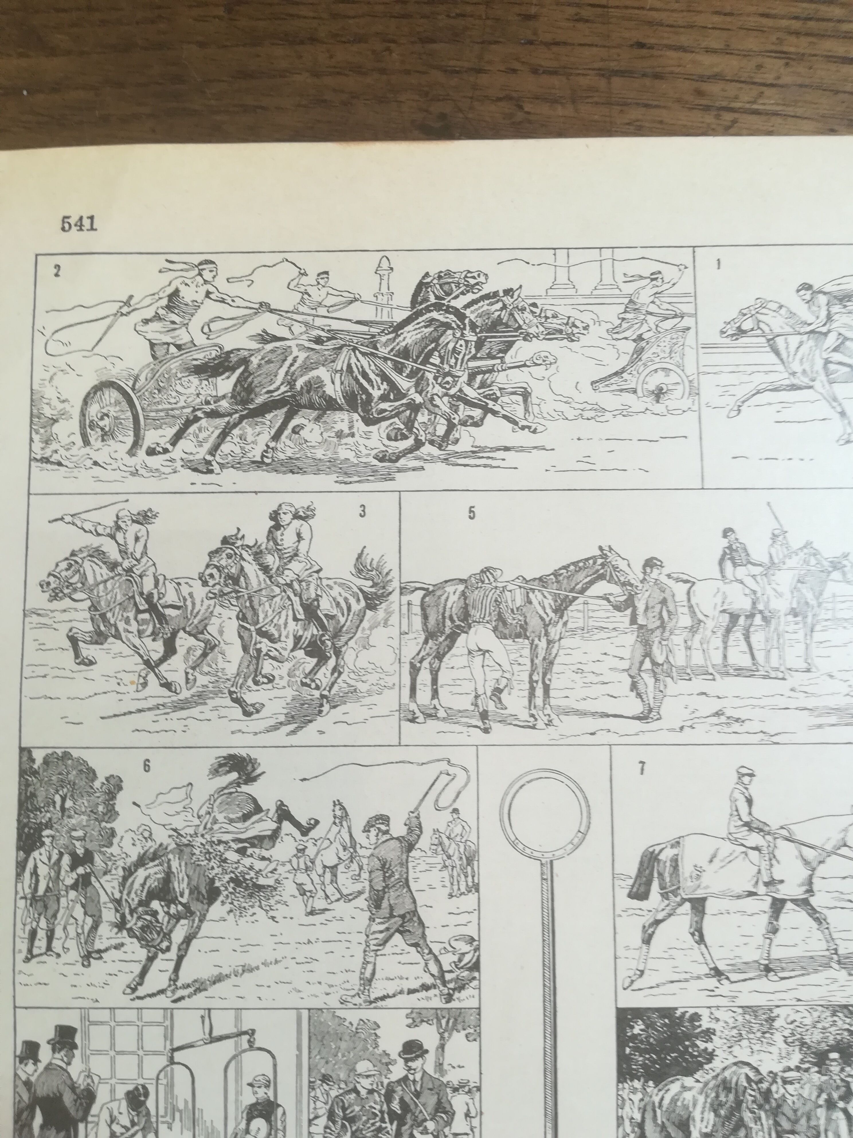 Lithograph on horse racing from 1928