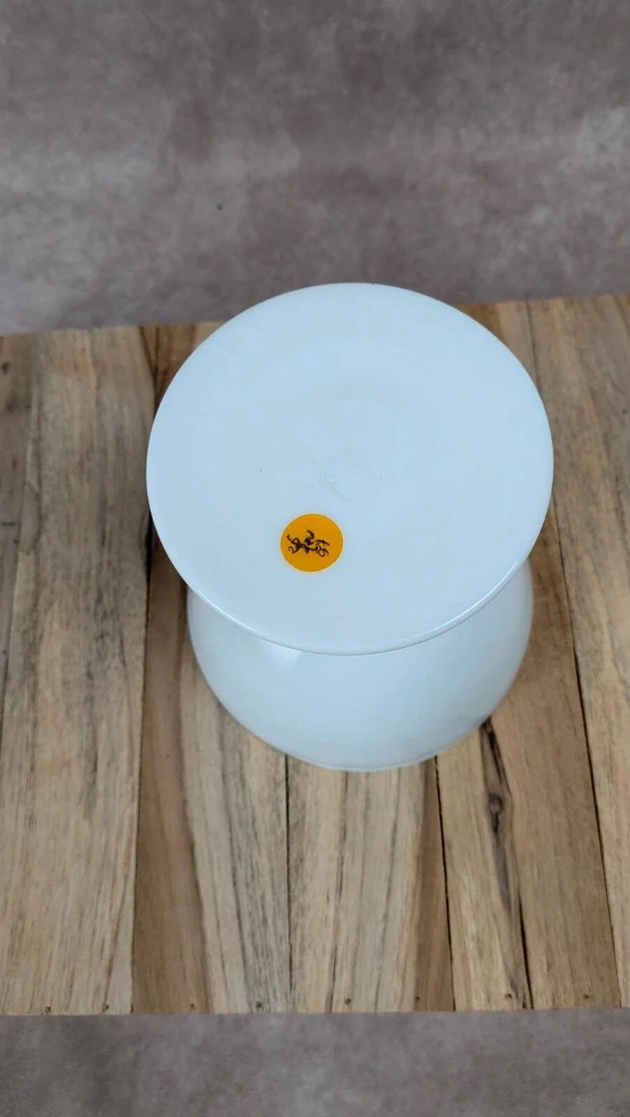 Vintage white opaline footed bowl