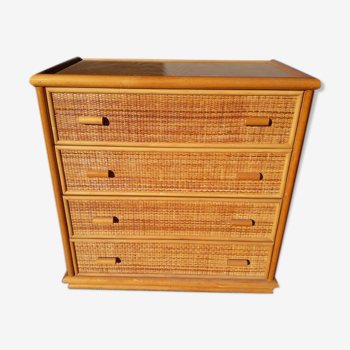 Rattan chest of drawers from 1970