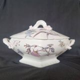 Antique porcelain tureen "Vieux Paris", 19th century, with shaped handles