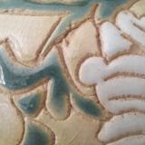 Vase en faïence art deco émaux craquelés circa 1930, signature à identifier
