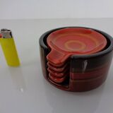 Pop Art Ceramic Ashtrays by Romolo Verzolini for Questa Maiolica, Italy, 1970s, Set of 5