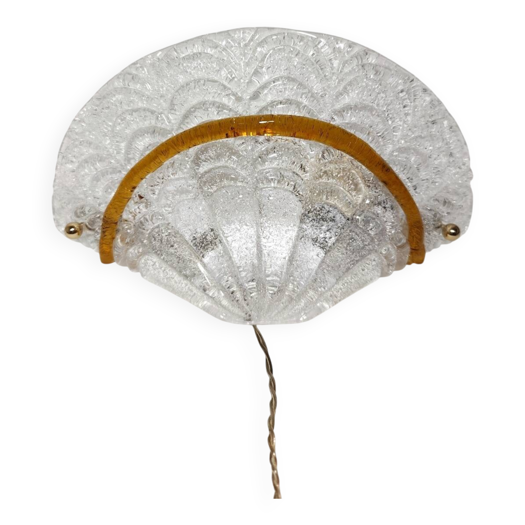 Aplique de pared de cristal de Murano. Italia, 1990.