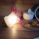Lampe baladeuse en verre juponné vieux rose