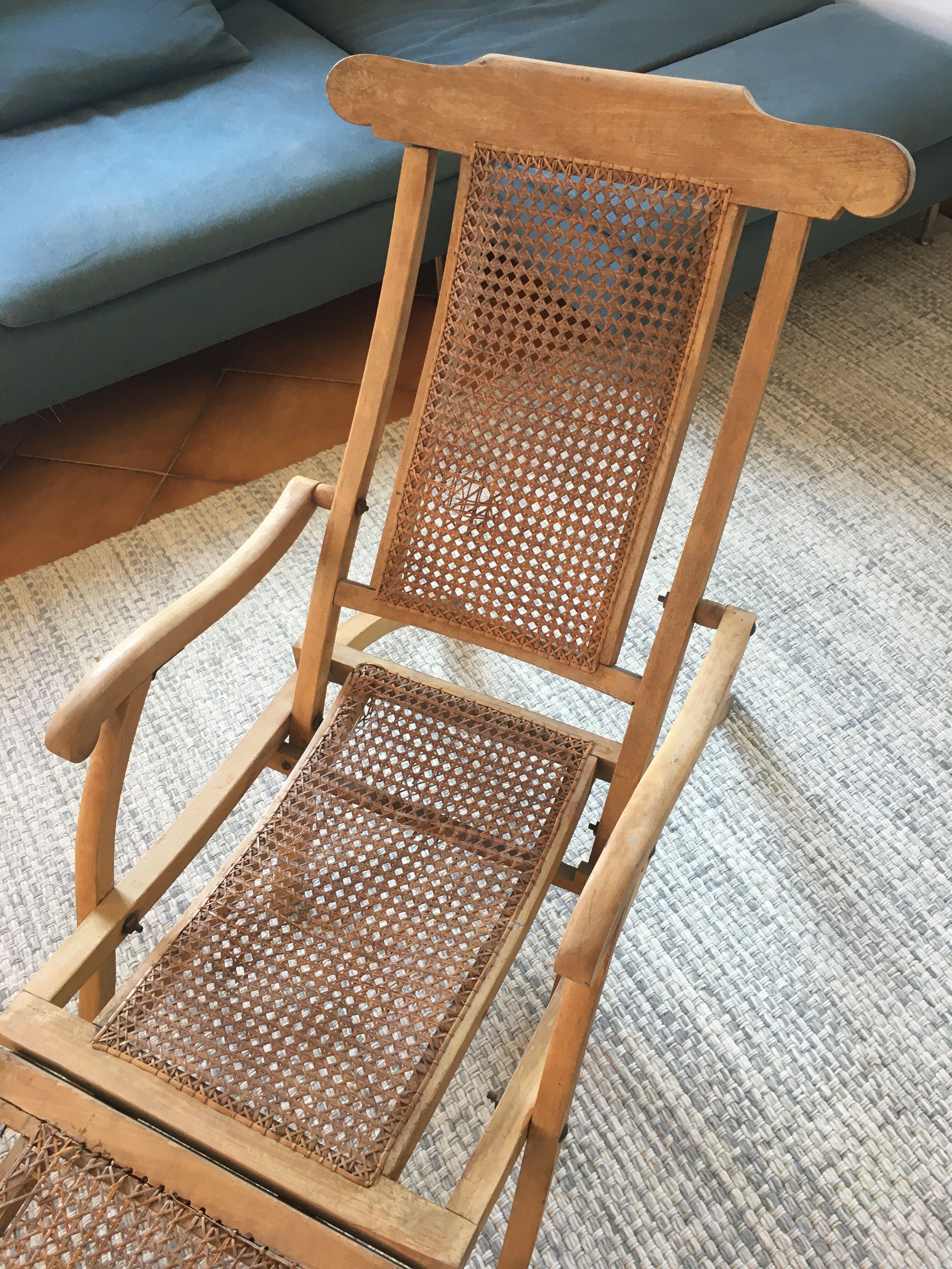 Canne boat deck long chair