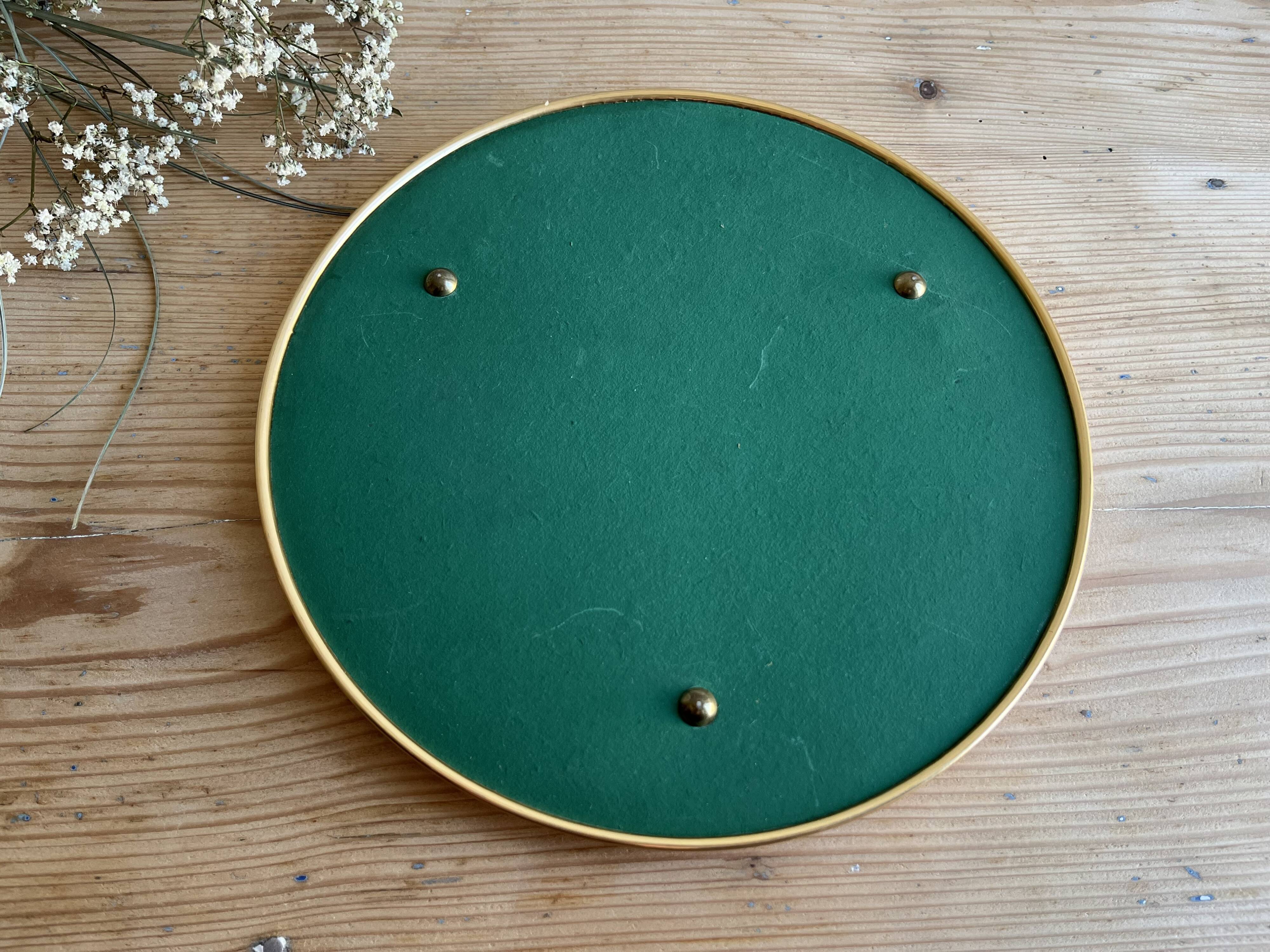 Miroir rond doré vintage
