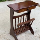 Solid wood pedestal bedside table with drawer