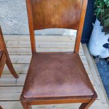 Set of 6 STELLA chairs, Art Deco, leather seat