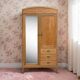 Parisian hotel wardrobe in solid raw oak, 1920.