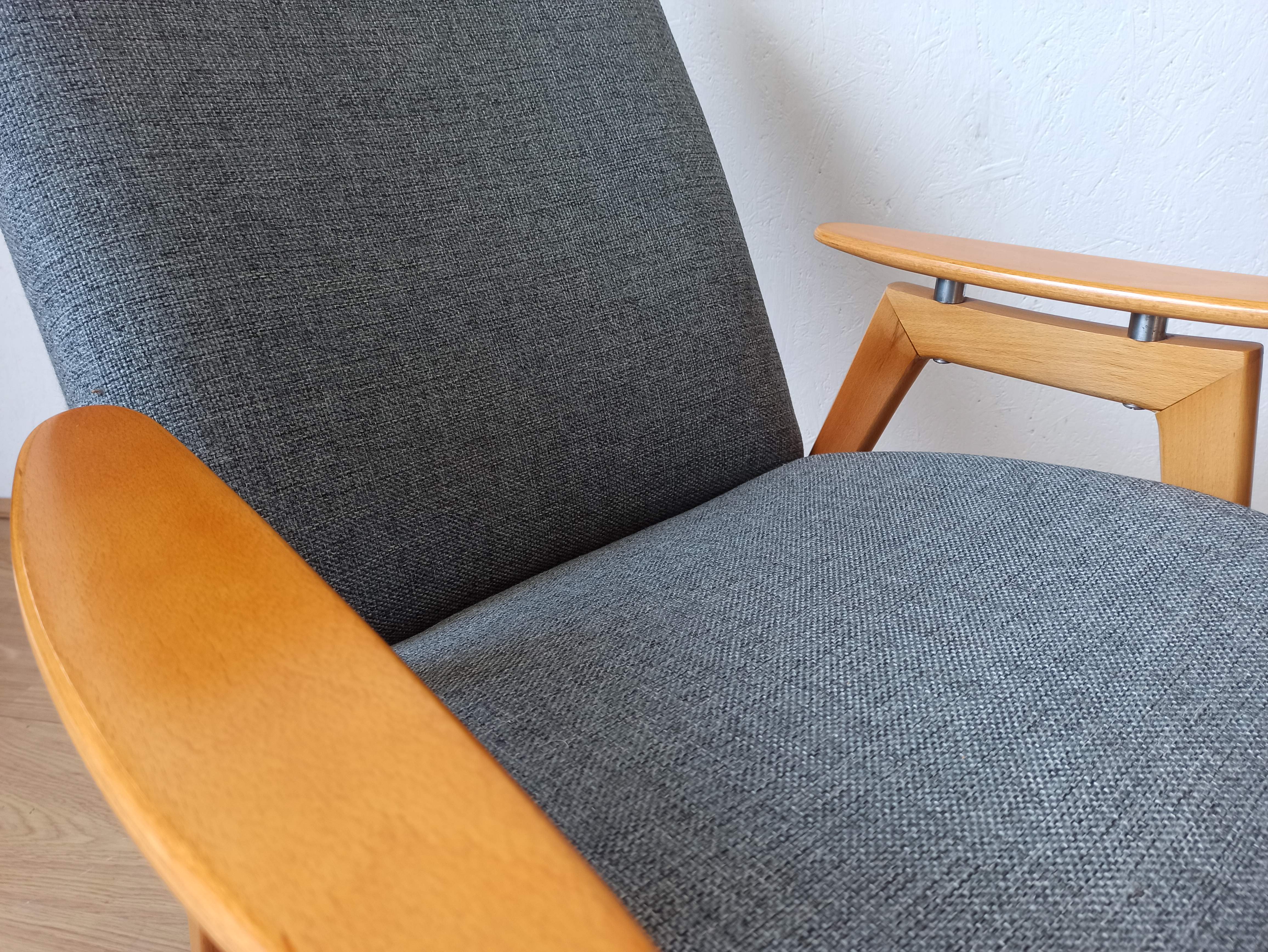 2 designer armchairs by j. šmidek, 1970s.