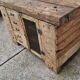 Old established a door and five drawers raw wood