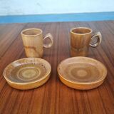 Duo of vintage stoneware cups