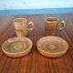 Duo of vintage stoneware cups