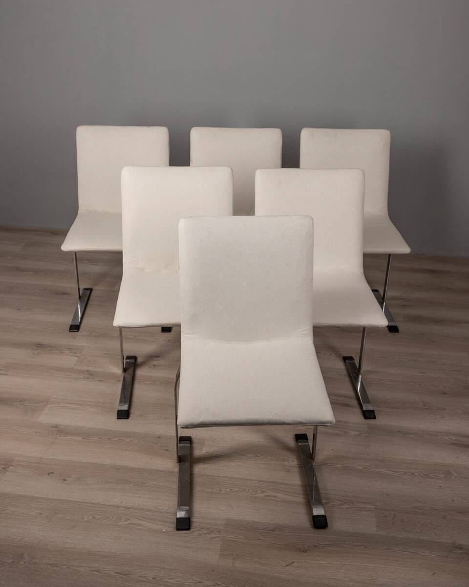 Lot de 6 chaises vintage des années 70 mod. finalement concevoir g. offert pour saporiti