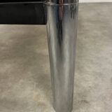 Table basse chrome et verre fumé années 70