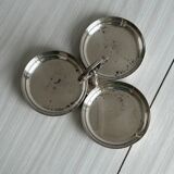 antique tripartite dish with carved handle