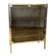 Chrome-plated brass display cabinet with smoked glass.