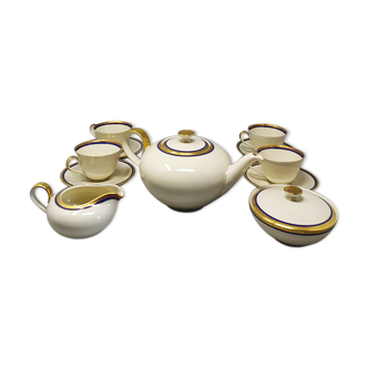 1950s Gorgeous White, Blue and Gold Tea Set/Coffee Set in Bavaria Porcelain. Made in Germany