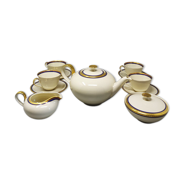 1950s Gorgeous White, Blue and Gold Tea Set/Coffee Set in Bavaria Porcelain. Made in Germany