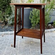 Art Nouveau side table 1910 with double tops in dark oak.