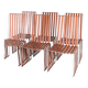 Suite de 6 chaises en cuir et chrome