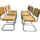 Lot de 6 chaises par Marcel Breuer Cesca fabriquées en Italie années 1970
