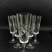 6 flûtes à champagne en cristal de Lorraine