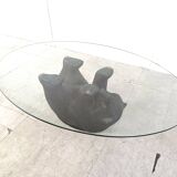 Stone bear shaped coffee table, 1970s